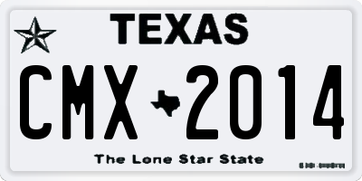 TX license plate CMX2014