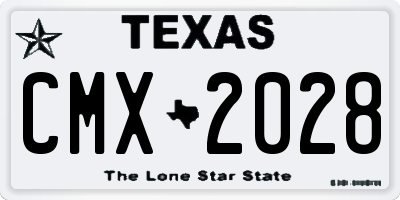 TX license plate CMX2028