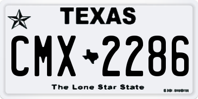 TX license plate CMX2286