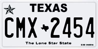 TX license plate CMX2454
