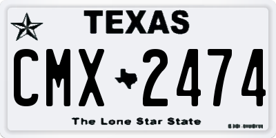 TX license plate CMX2474