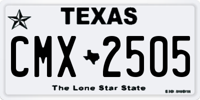 TX license plate CMX2505