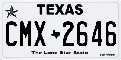 TX license plate CMX2646