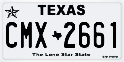 TX license plate CMX2661