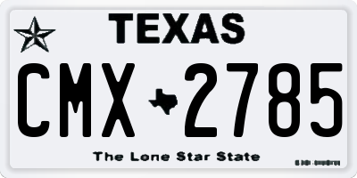 TX license plate CMX2785