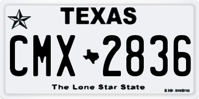 TX license plate CMX2836