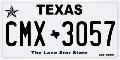 TX license plate CMX3057