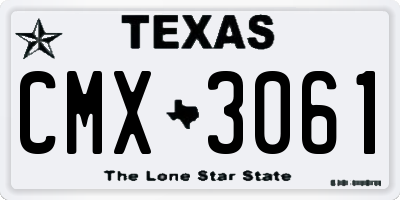 TX license plate CMX3061