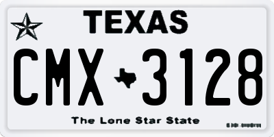 TX license plate CMX3128