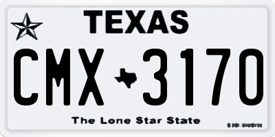 TX license plate CMX3170