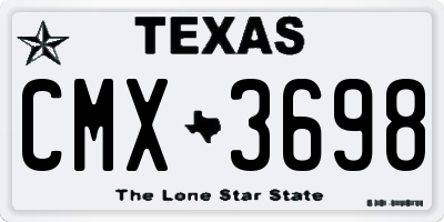 TX license plate CMX3698