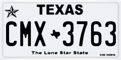 TX license plate CMX3763