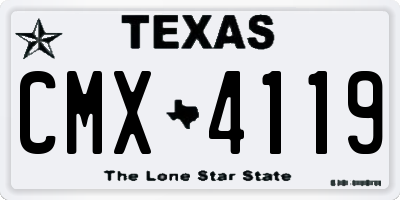 TX license plate CMX4119