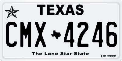 TX license plate CMX4246