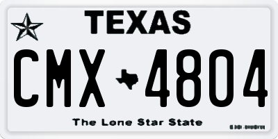 TX license plate CMX4804