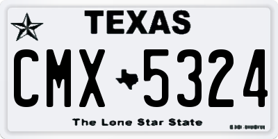 TX license plate CMX5324