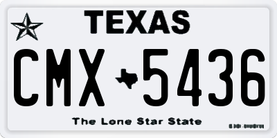 TX license plate CMX5436