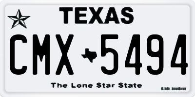 TX license plate CMX5494