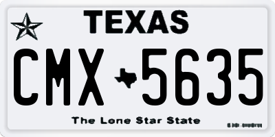 TX license plate CMX5635