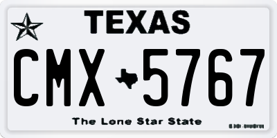 TX license plate CMX5767