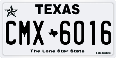 TX license plate CMX6016