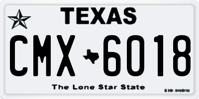 TX license plate CMX6018