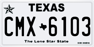 TX license plate CMX6103