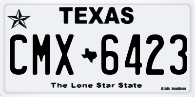TX license plate CMX6423