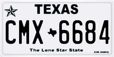 TX license plate CMX6684