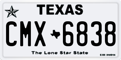 TX license plate CMX6838