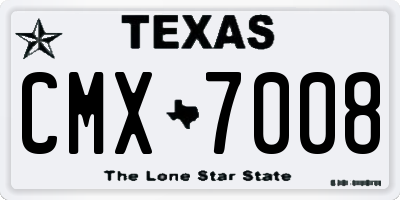 TX license plate CMX7008