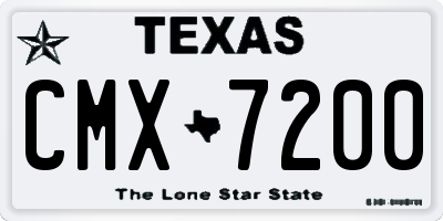 TX license plate CMX7200