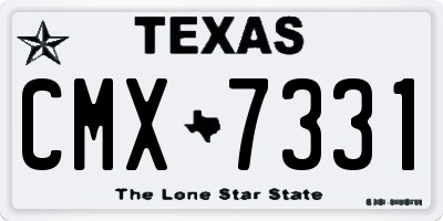 TX license plate CMX7331