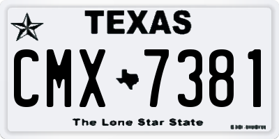 TX license plate CMX7381