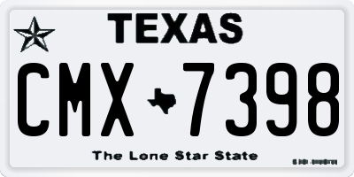 TX license plate CMX7398