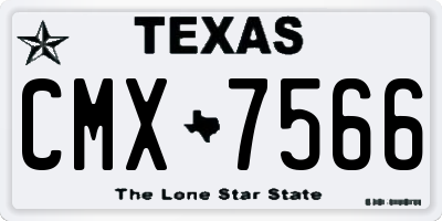 TX license plate CMX7566