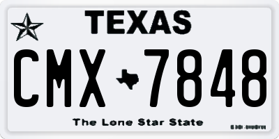 TX license plate CMX7848