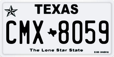 TX license plate CMX8059