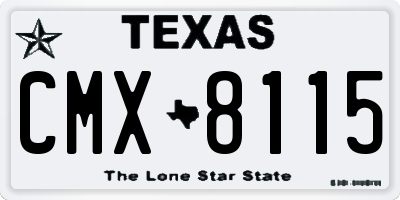 TX license plate CMX8115