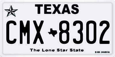 TX license plate CMX8302