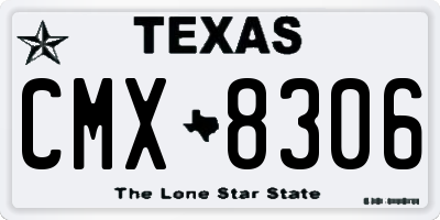 TX license plate CMX8306