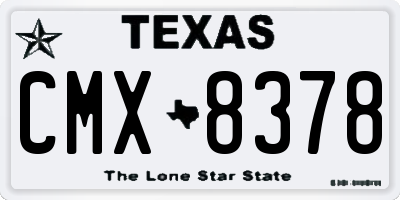 TX license plate CMX8378