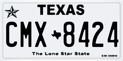 TX license plate CMX8424
