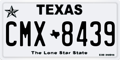 TX license plate CMX8439