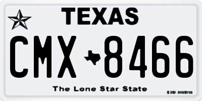 TX license plate CMX8466