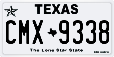 TX license plate CMX9338