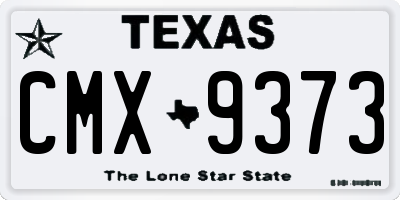 TX license plate CMX9373