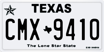 TX license plate CMX9410