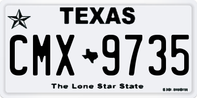 TX license plate CMX9735