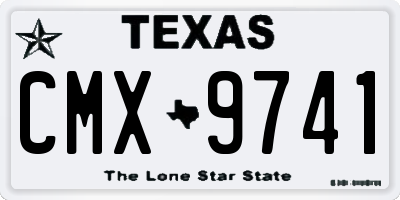 TX license plate CMX9741